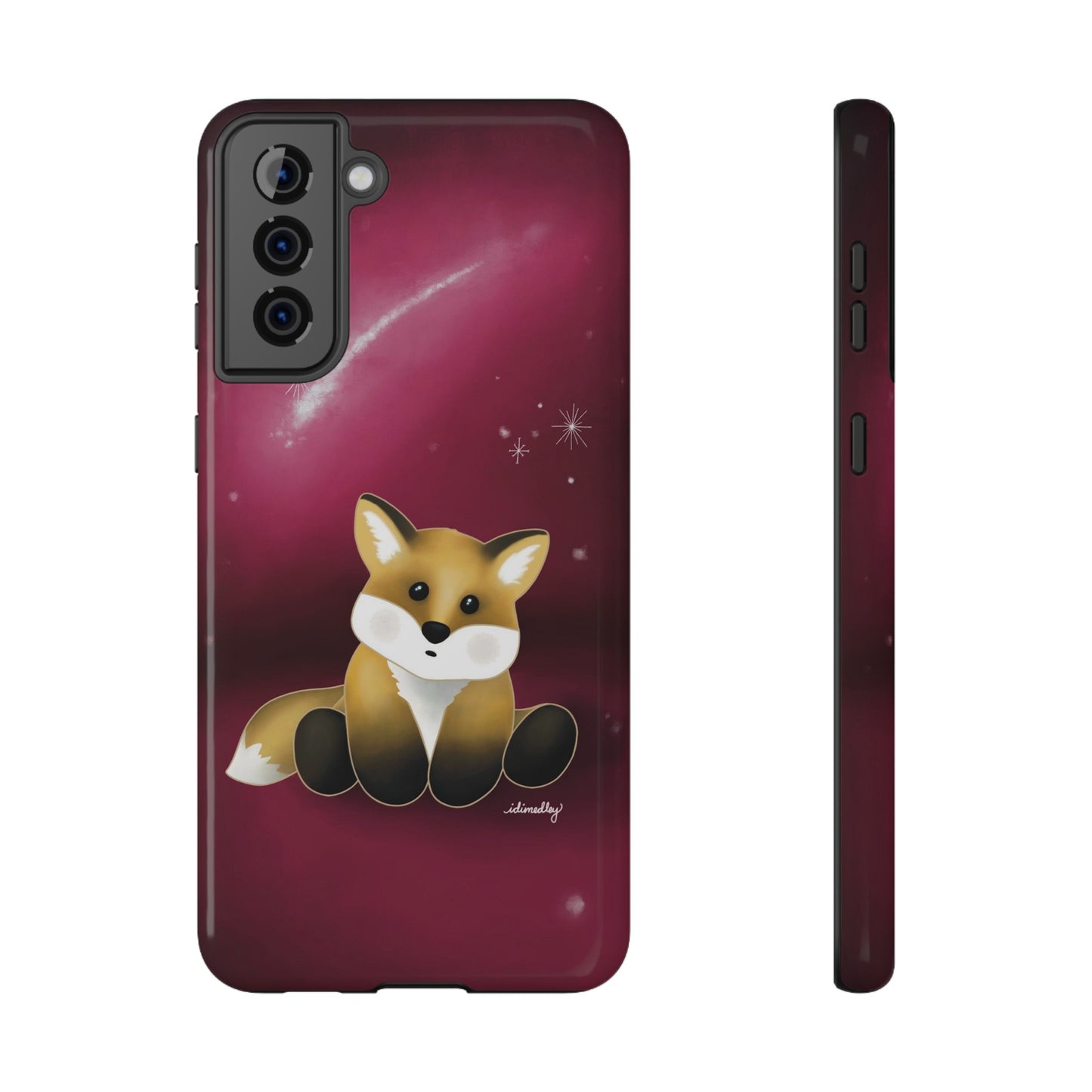 Fox in Magenta Starry Night Skies