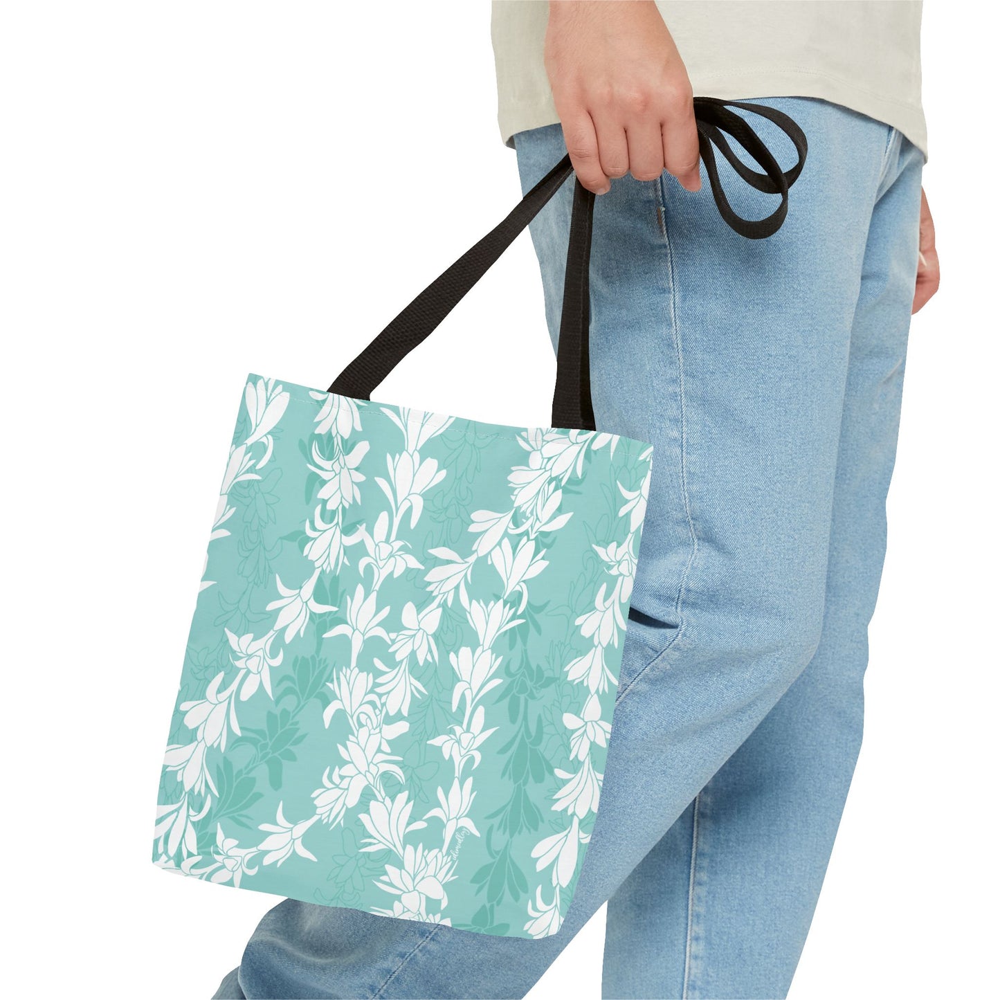 Tote bag- Tuberoses for Nohea (Seafoam)