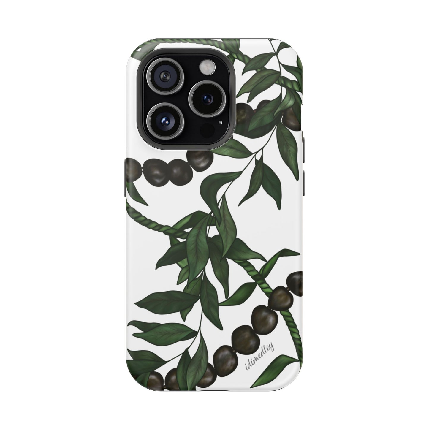 Kukui Nut, Maile, Ti Leaf Lei (White), MagSafe