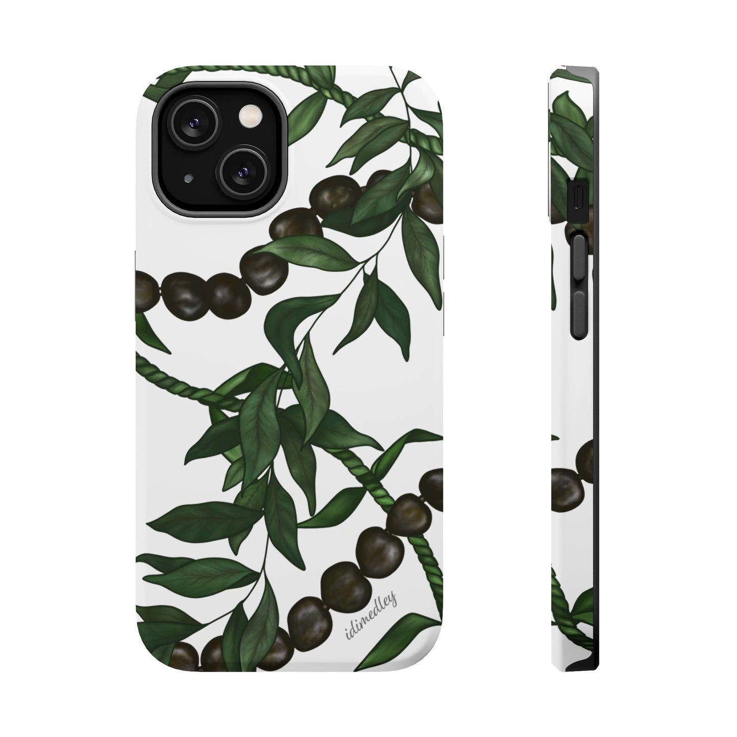 Kukui Nut, Maile, Ti Leaf Lei (White), MagSafe
