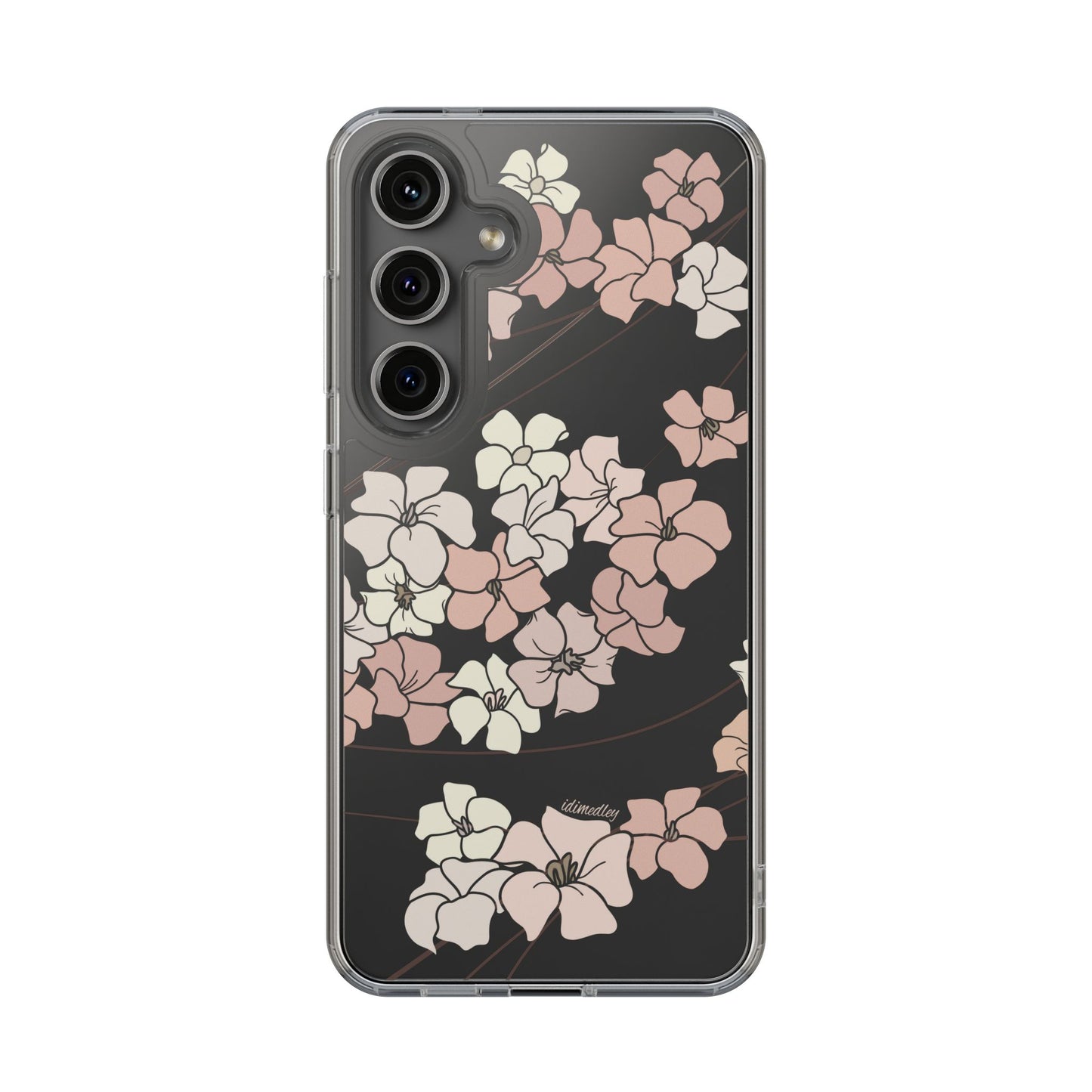 Puakenikeni En Face Flower Swirls in Peachy Pinks CLEAR Case