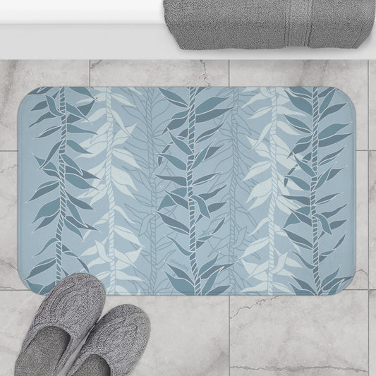 Bath Mat- Ti Leaf Lucky Leis (Steel Blue)