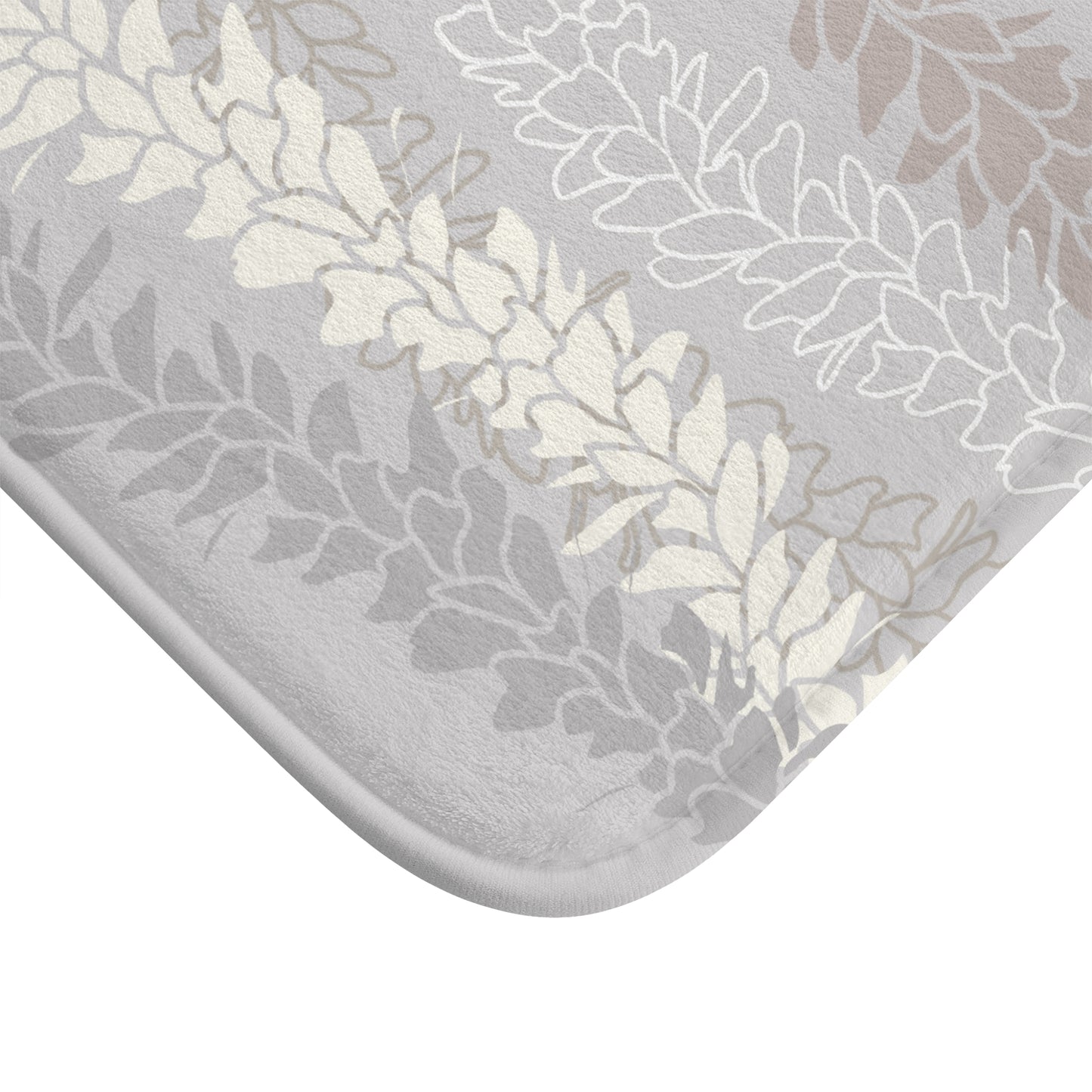 Bath Mat- White Ginger Kisses (Gray)