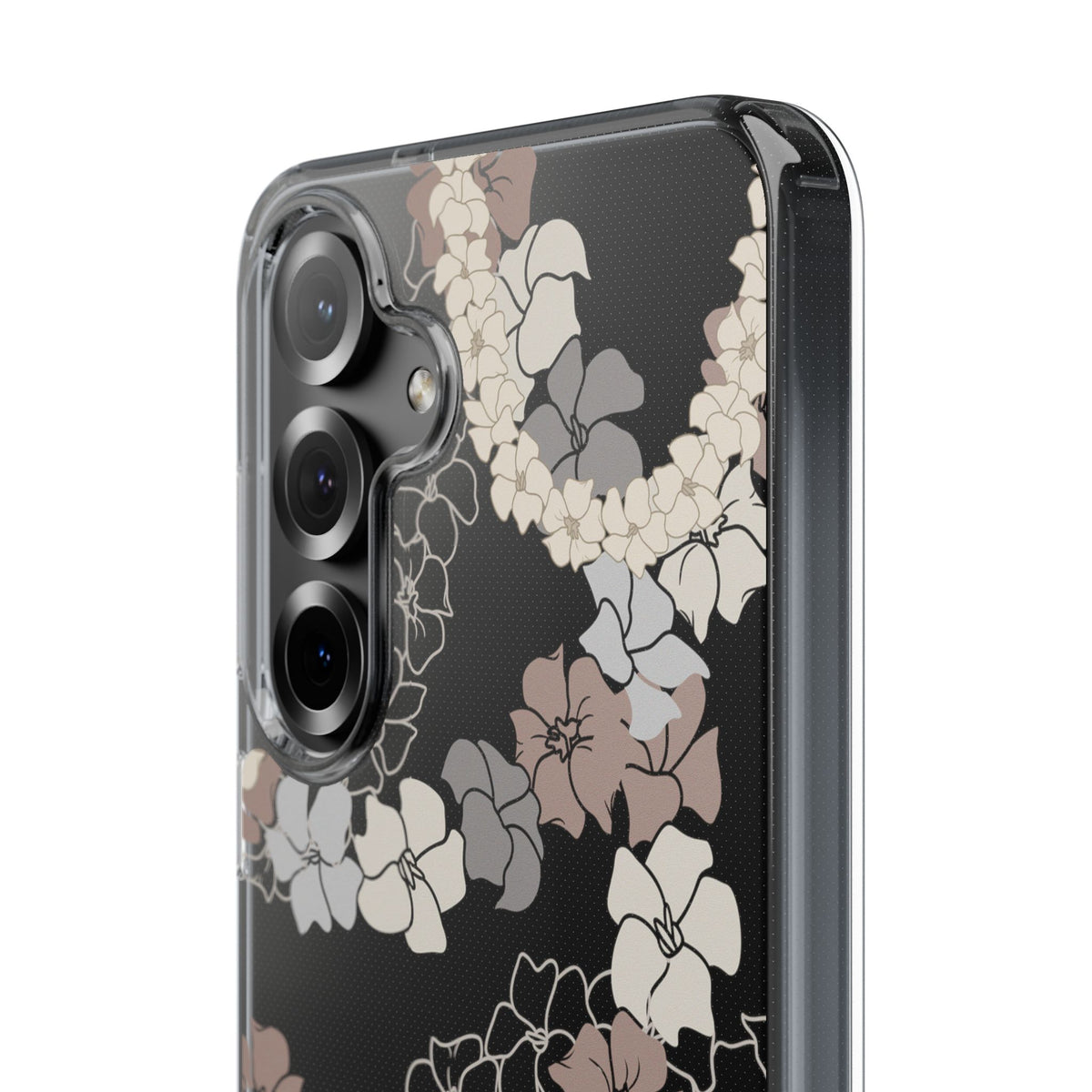 Puakenikeni En Face Flower Leis (Brown and Gray Neutrals) CLEAR Case