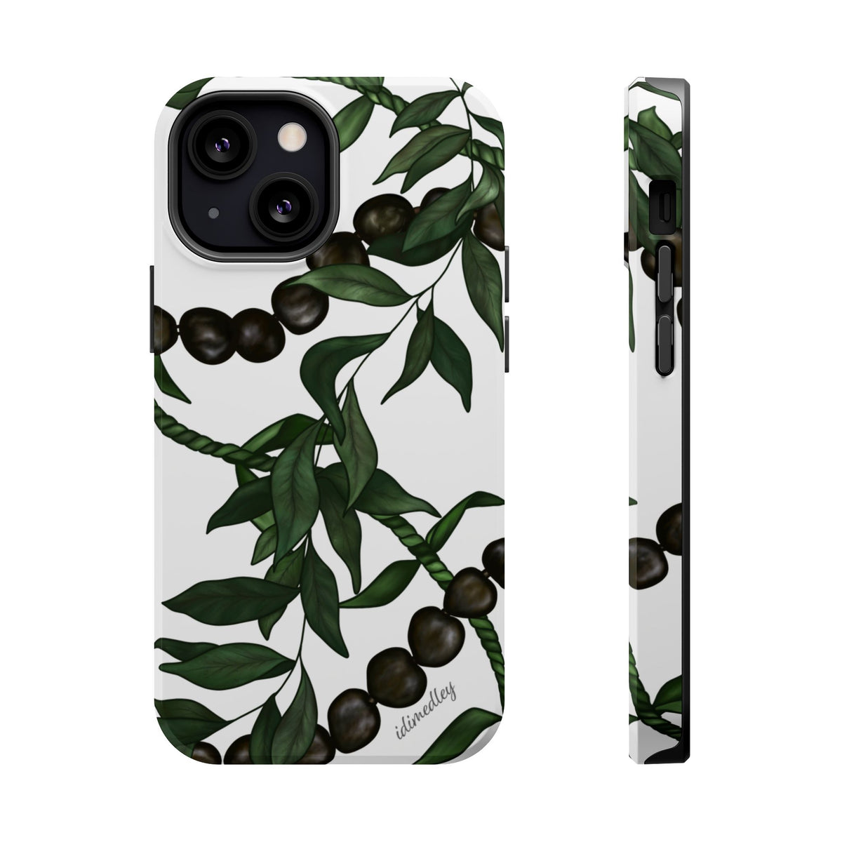 Kukui Nut, Maile, Ti Leaf Lei (White), MAGSAFE