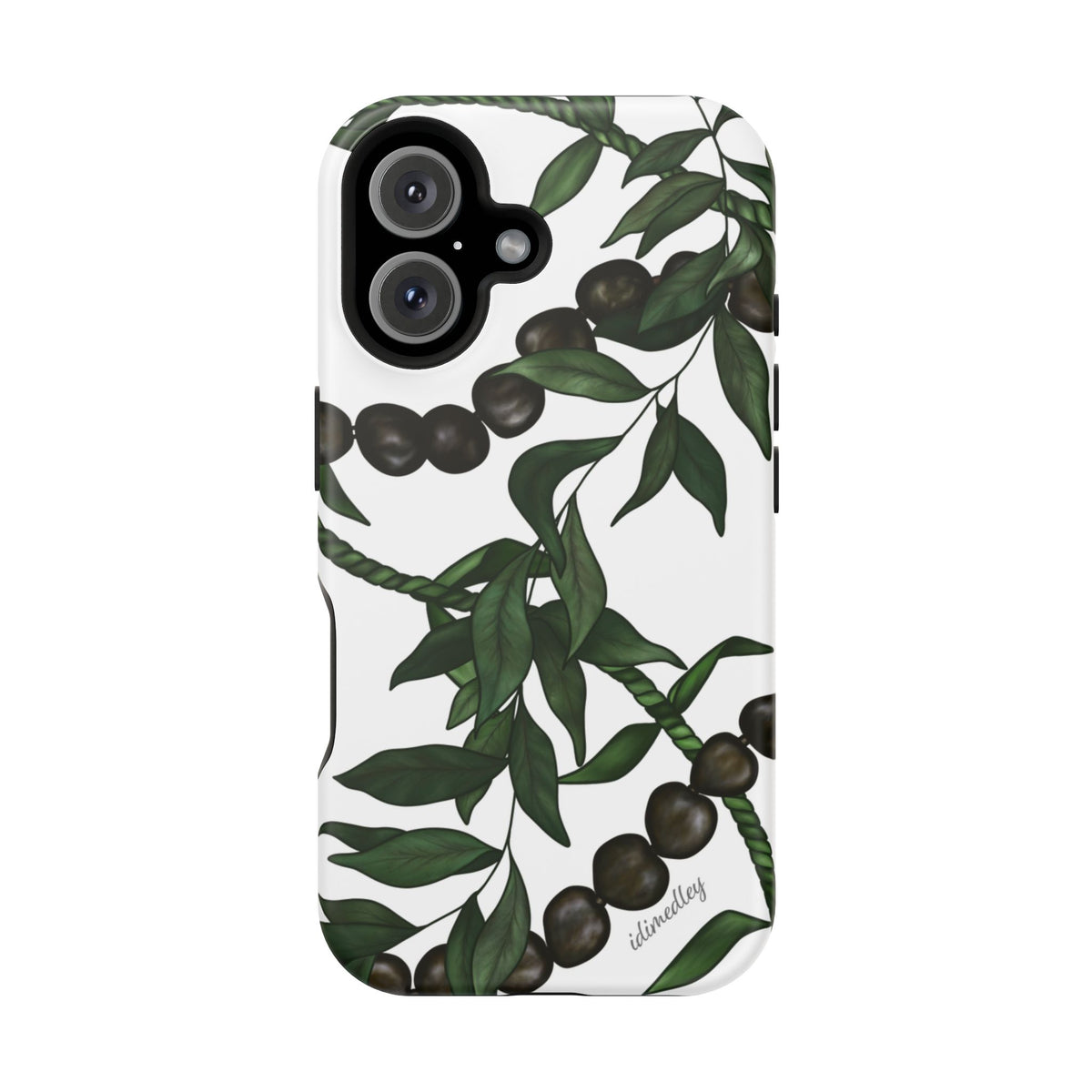 Kukui Nut, Maile, Ti Leaf Lei (White), MAGSAFE