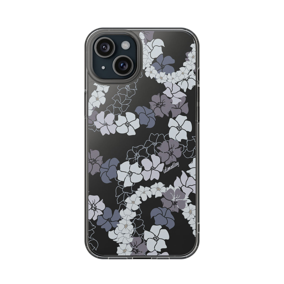 Puakenikeni En Face Flower Leis (Blue and Purple) CLEAR Case