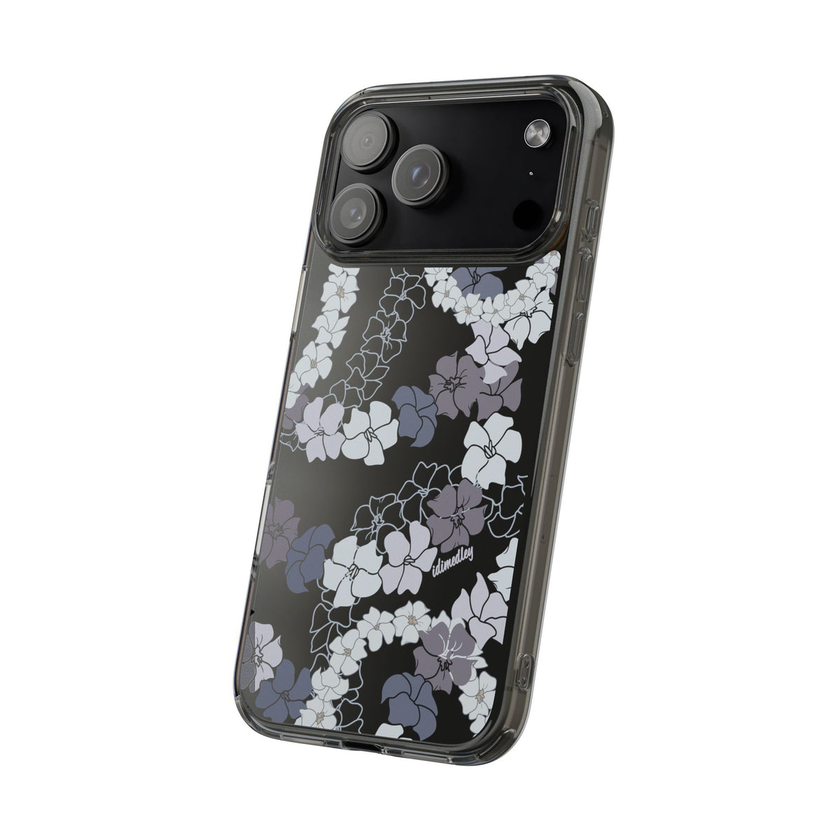 Puakenikeni En Face Flower Leis (Blue and Purple) CLEAR Case