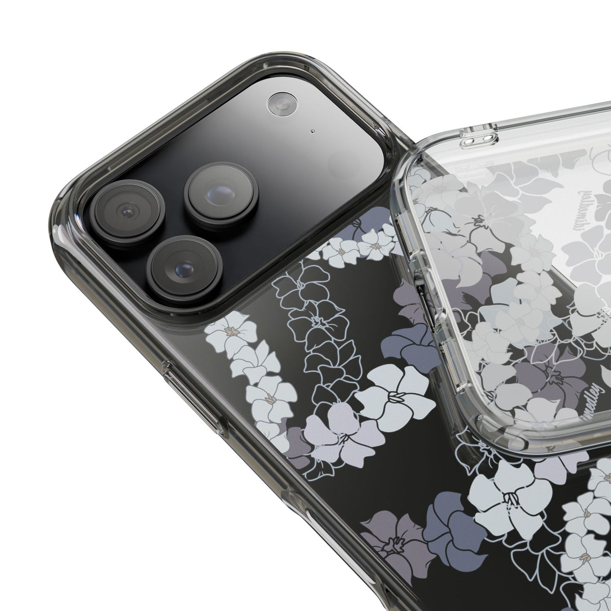 Puakenikeni En Face Flower Leis (Blue and Purple) CLEAR Case