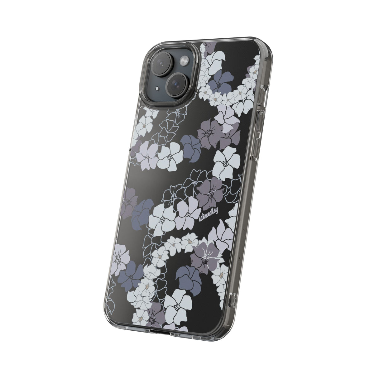 Puakenikeni En Face Flower Leis (Blue and Purple) CLEAR Case
