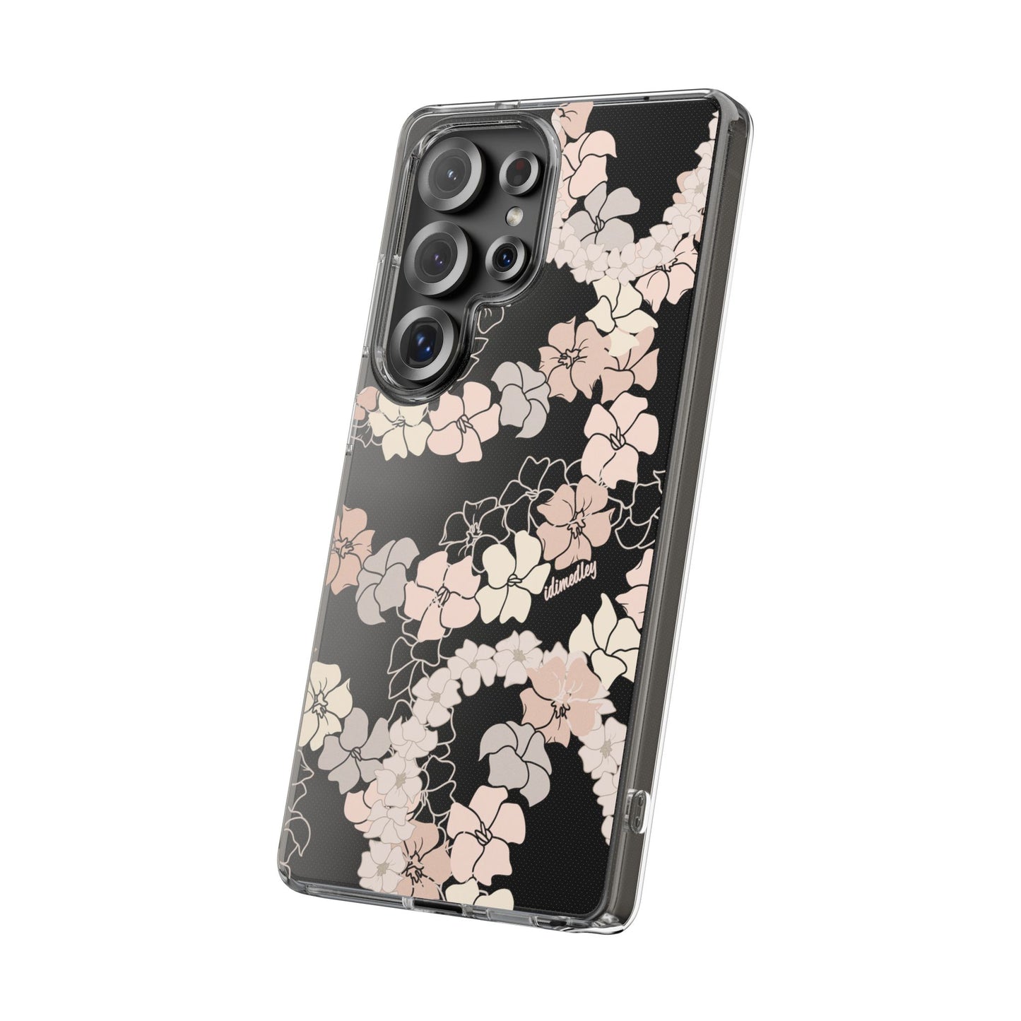 Puakenikeni En Face Flower Leis (Peachy Pinks) CLEAR Case