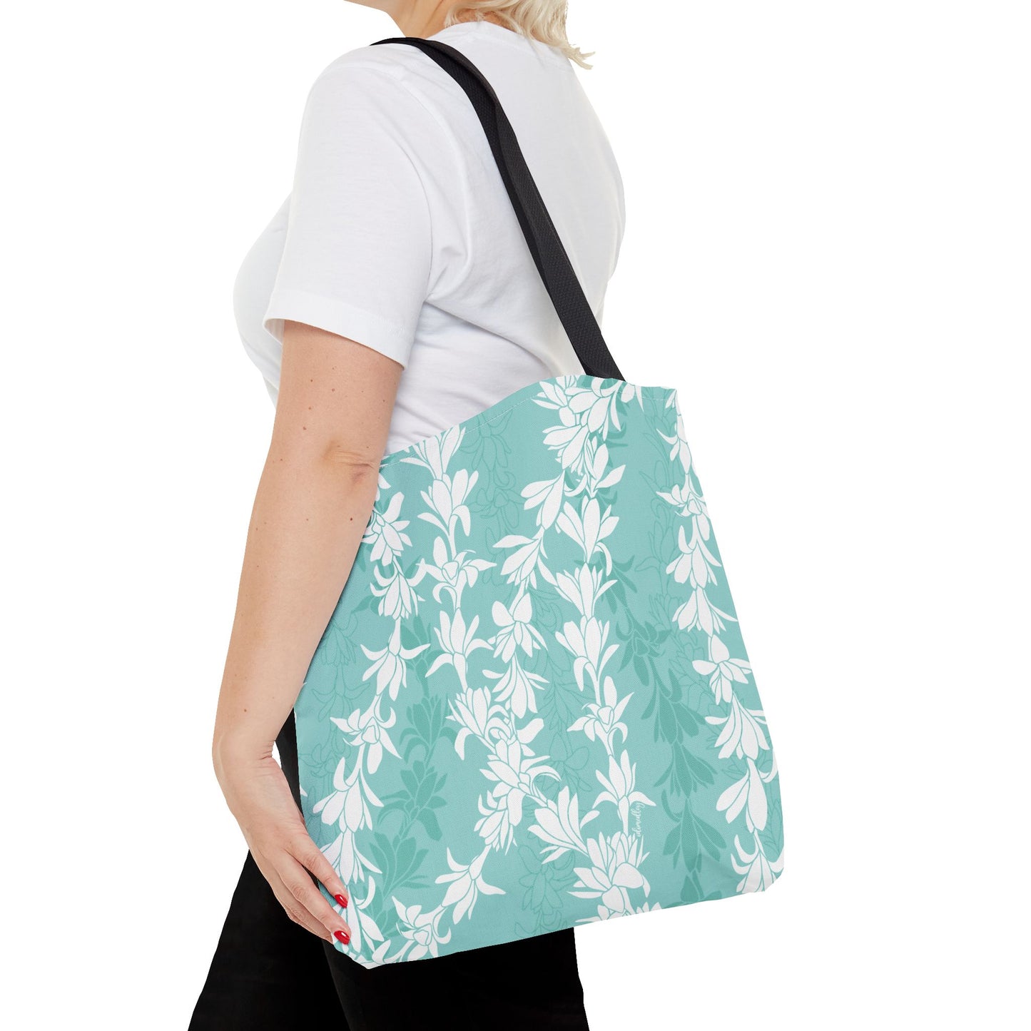 Tote bag- Tuberoses for Nohea (Seafoam)