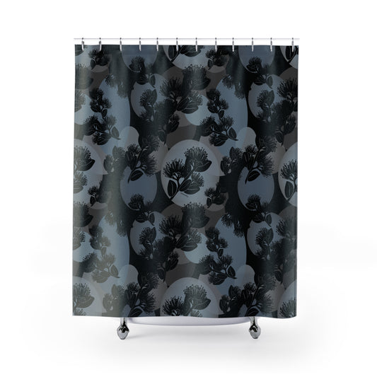 Shower Curtain- Ohia Lehua Spotlight (Black)