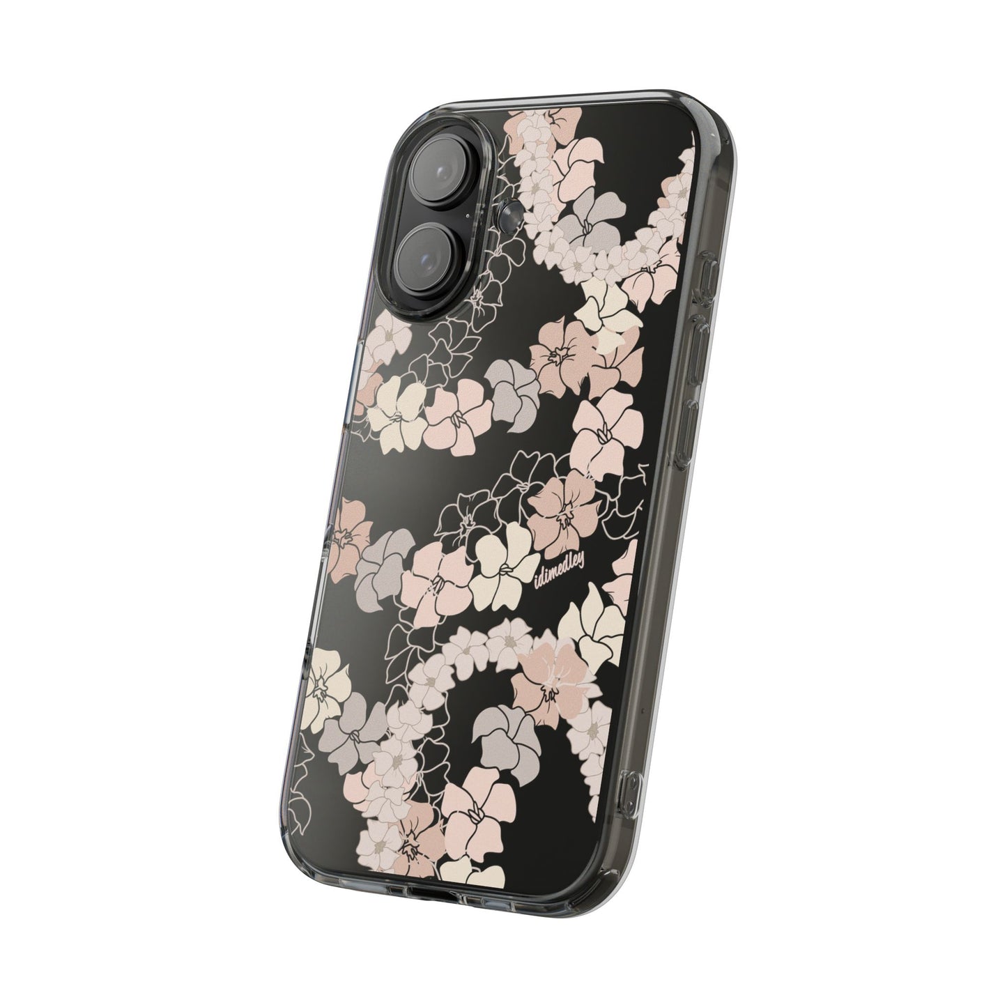 Puakenikeni En Face Flower Leis (Peachy Pinks) CLEAR Case