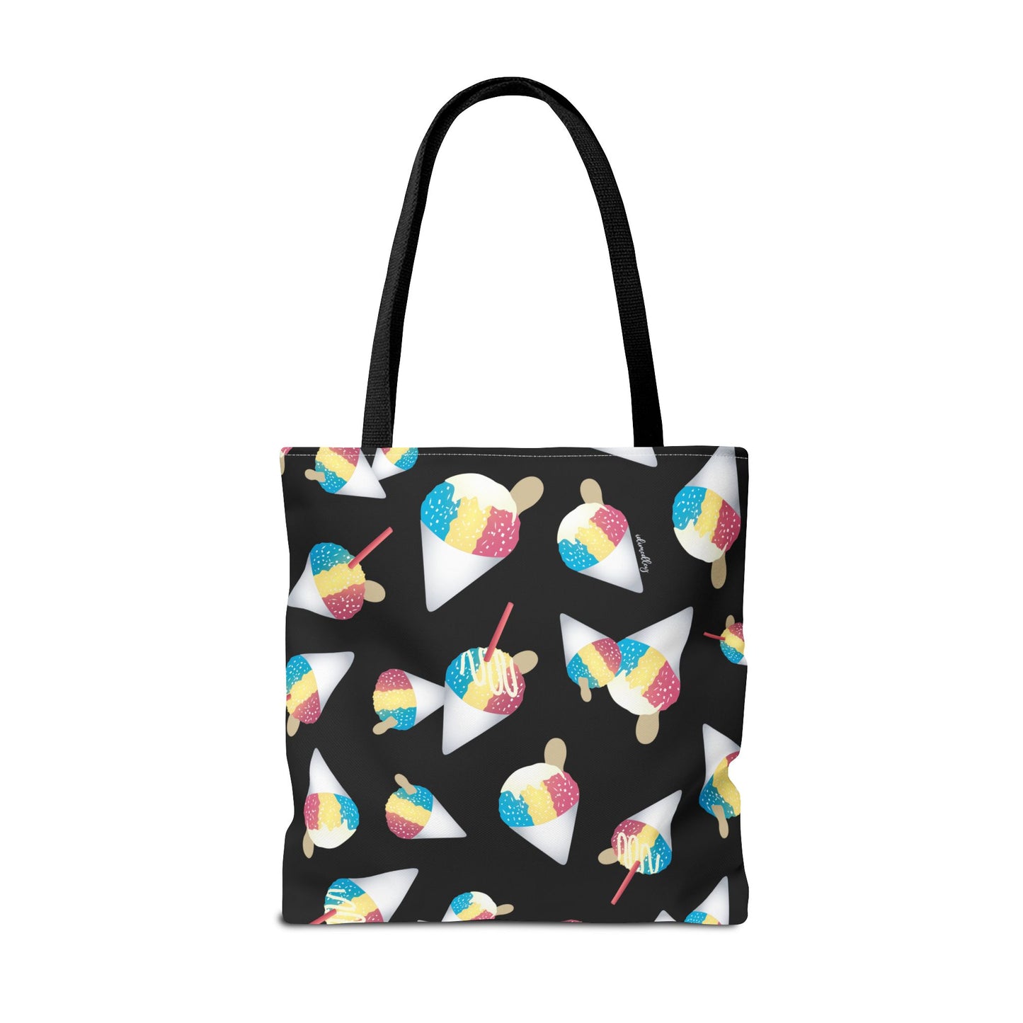 Tote bag- Rainbow Shave Ice/Snow Cones (Black)