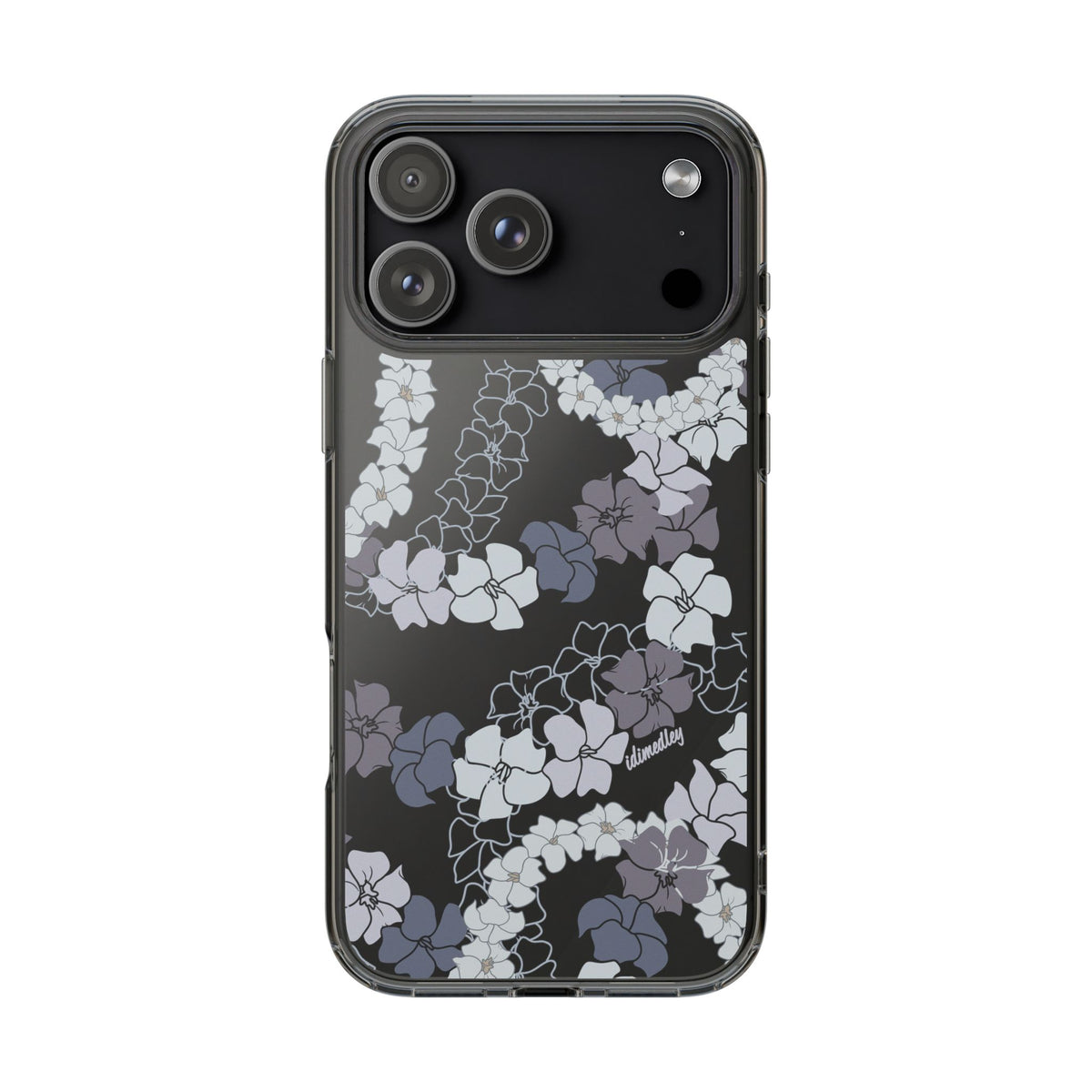 Puakenikeni En Face Flower Leis (Blue and Purple) CLEAR Case