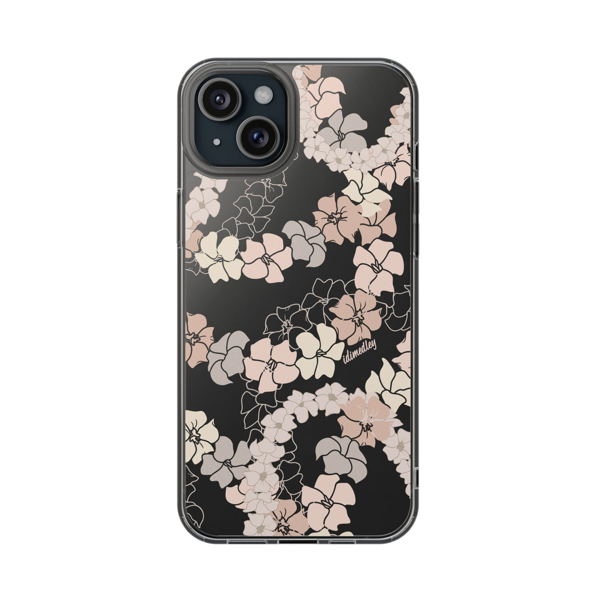 Puakenikeni En Face Flower Leis (Peachy Pinks) CLEAR Case
