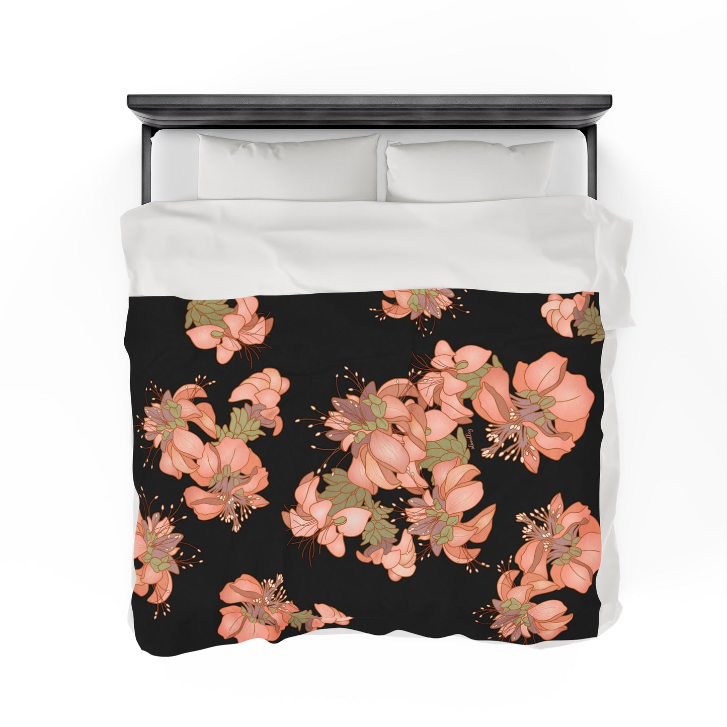 Incredibly Soft Velveteen Blanket- Wili Wili Flower Clusters