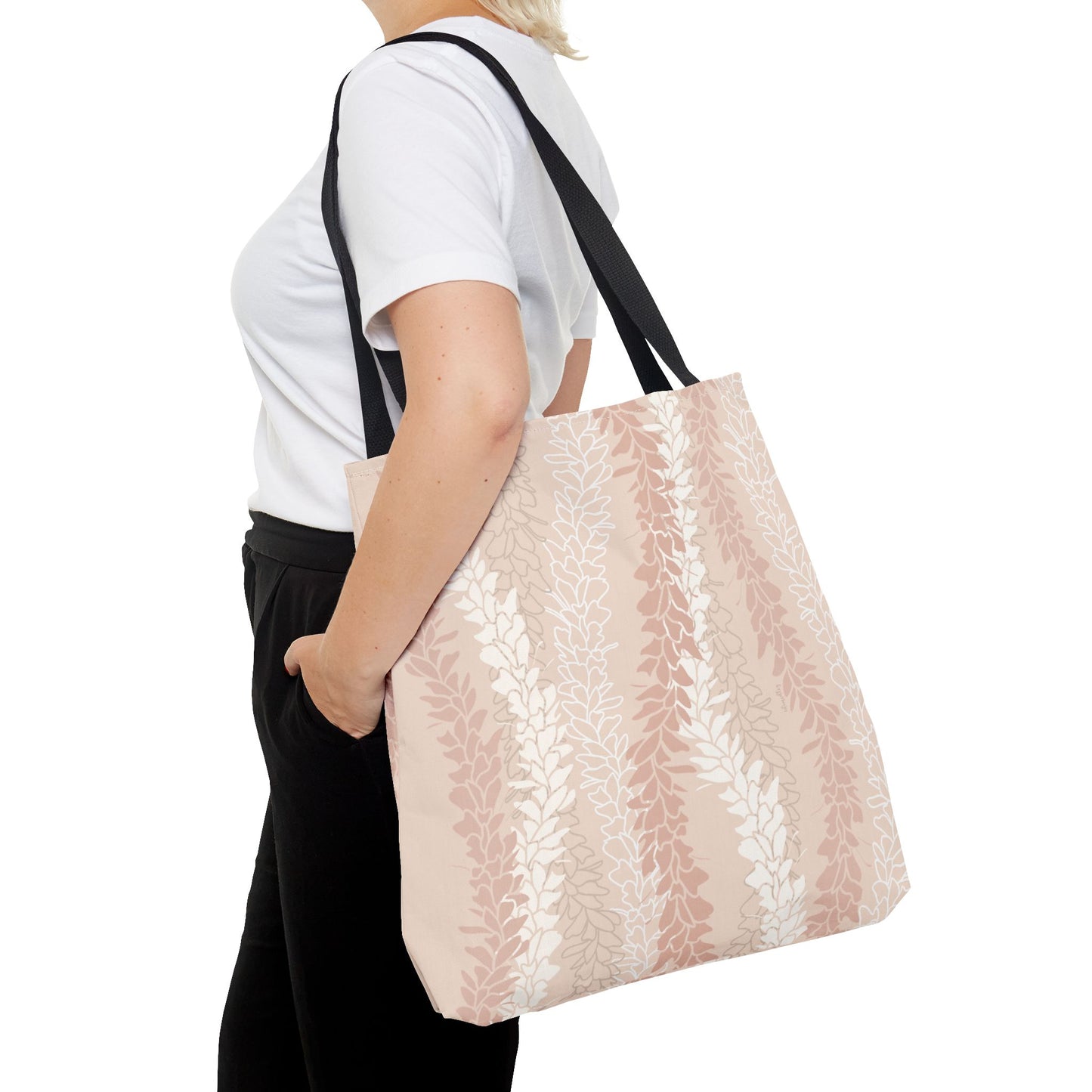 Tote bag- White Ginger Kisses in Peach