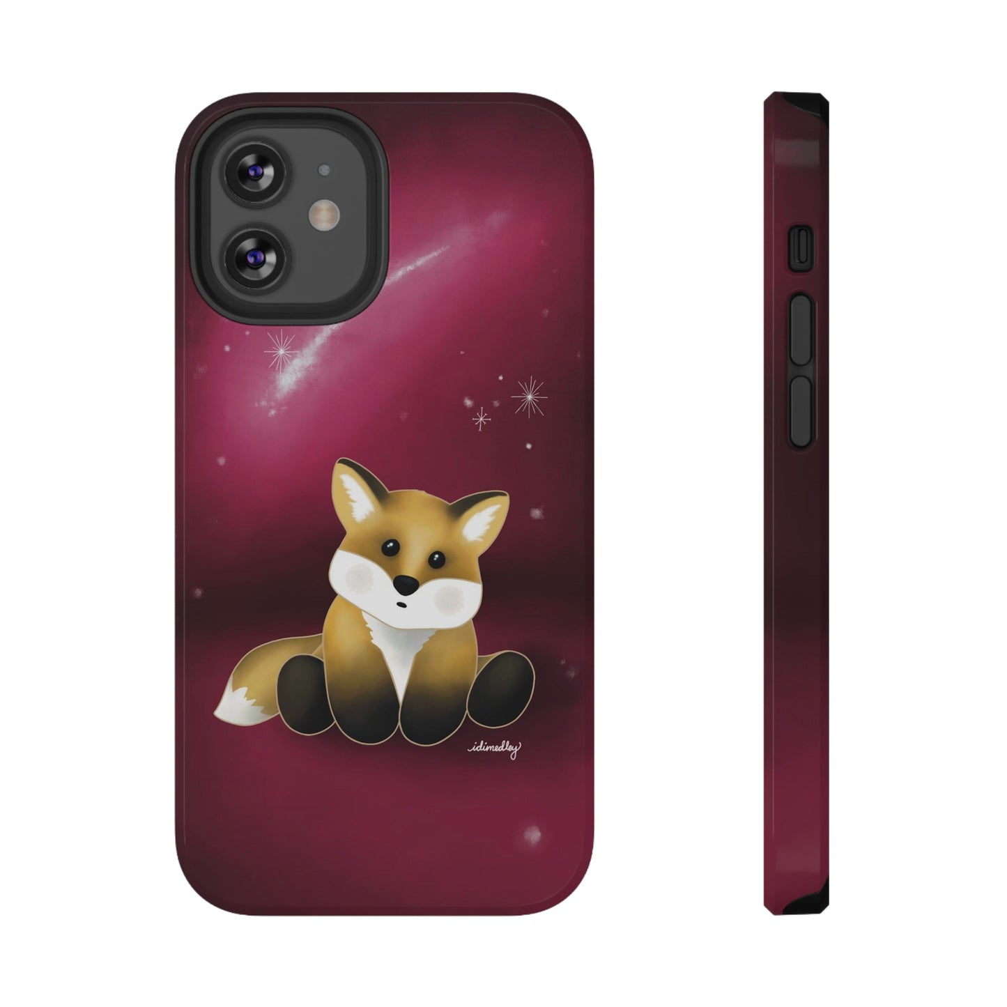 Fox in Magenta Starry Night Skies