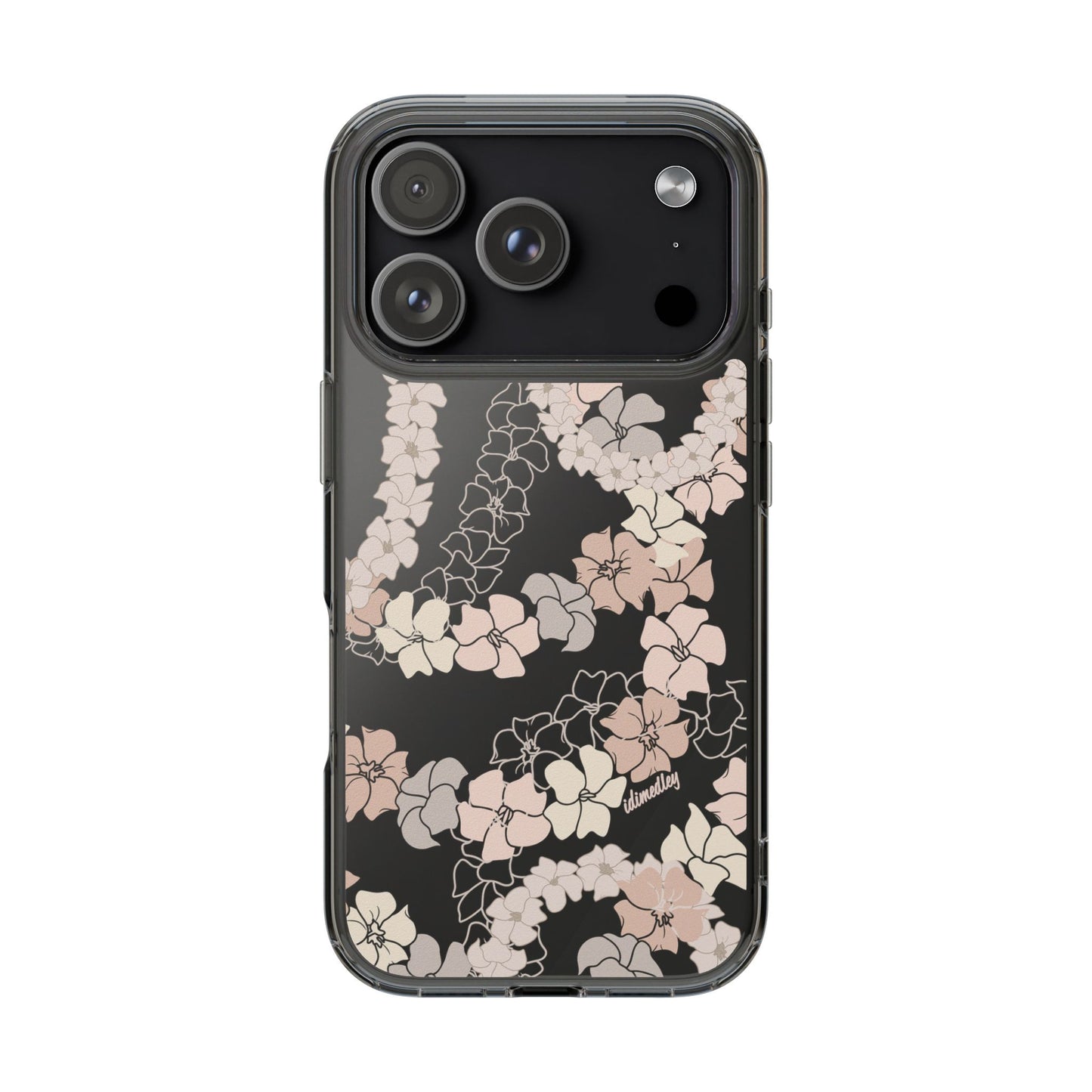 Puakenikeni En Face Flower Leis (Peachy Pinks) CLEAR Case