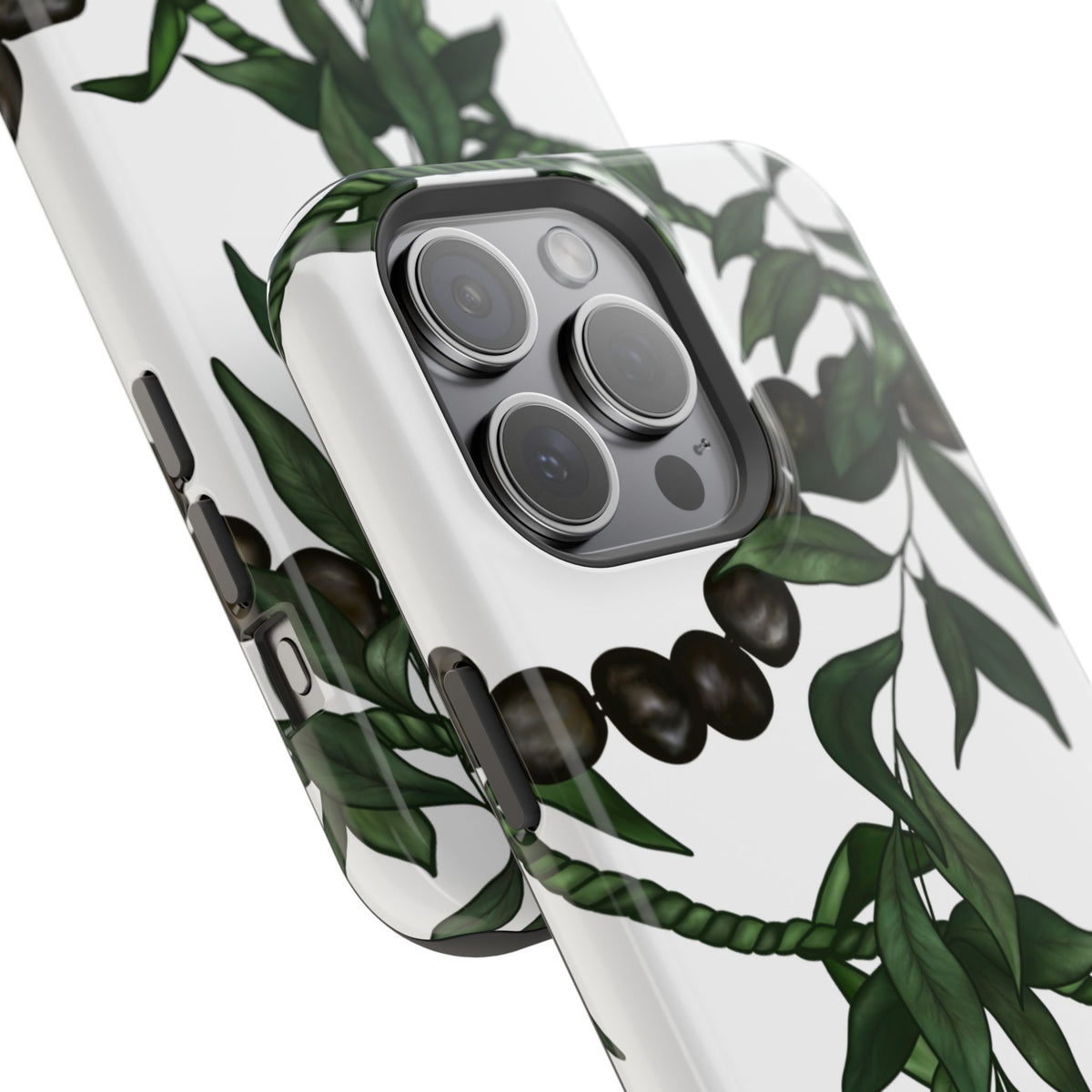 Kukui Nut, Maile, Ti Leaf Lei (White), MAGSAFE