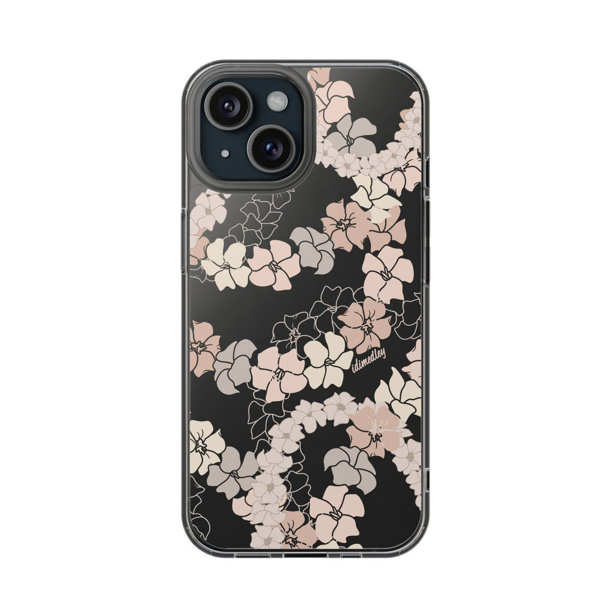 Puakenikeni En Face Flower Leis (Peachy Pinks) CLEAR Case