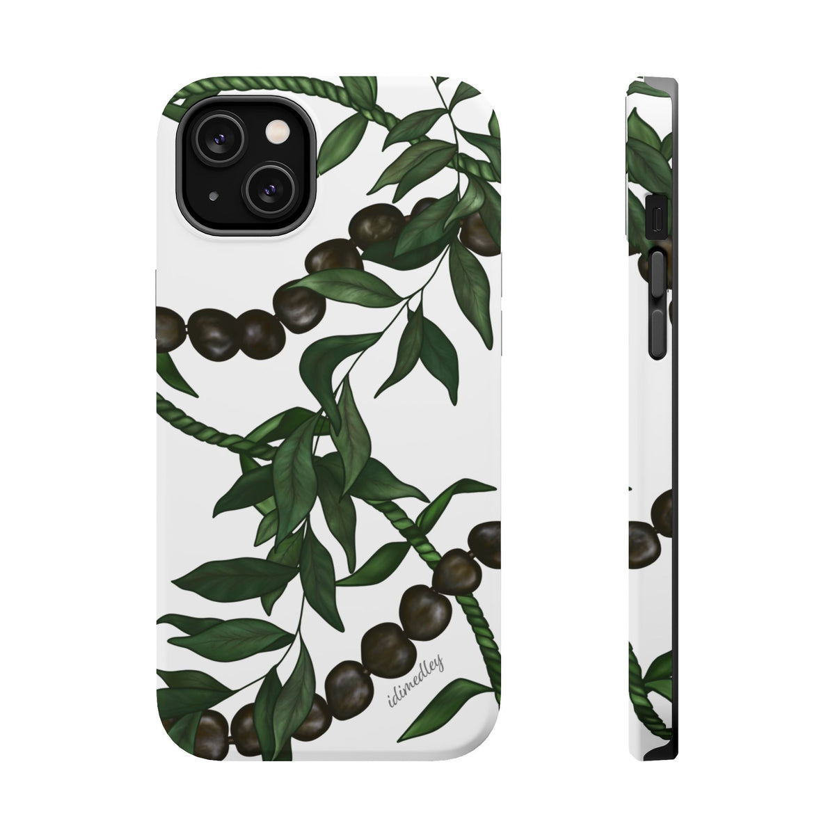 Kukui Nut, Maile, Ti Leaf Lei (White), MAGSAFE