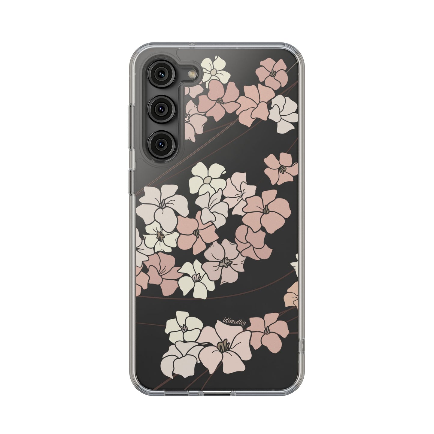 Puakenikeni En Face Flower Swirls in Peachy Pinks CLEAR Case