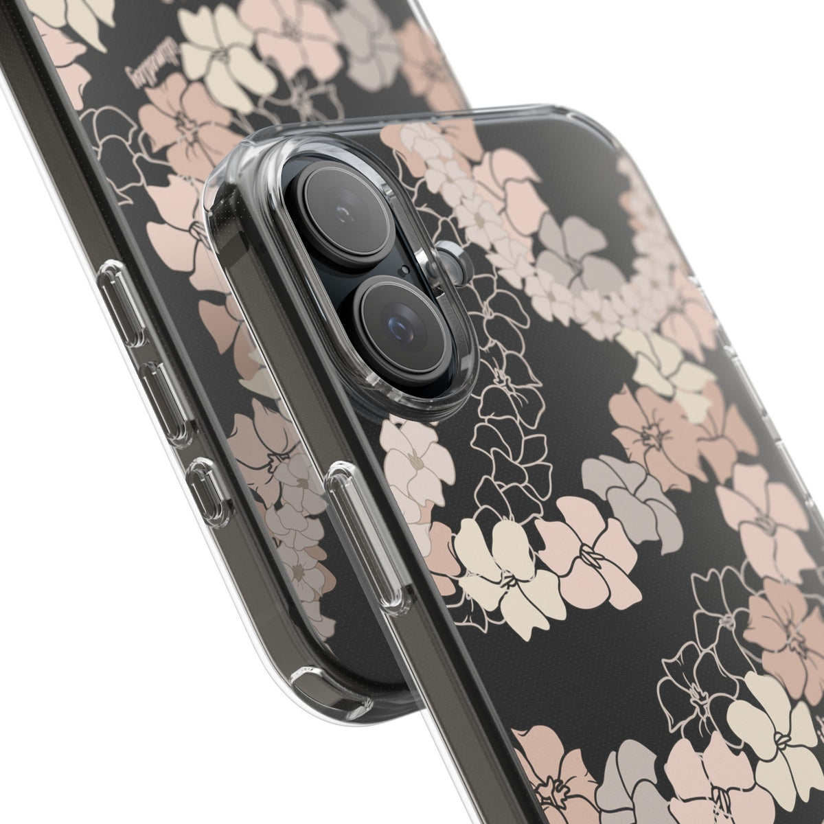 Puakenikeni En Face Flower Leis (Peachy Pinks) CLEAR Case