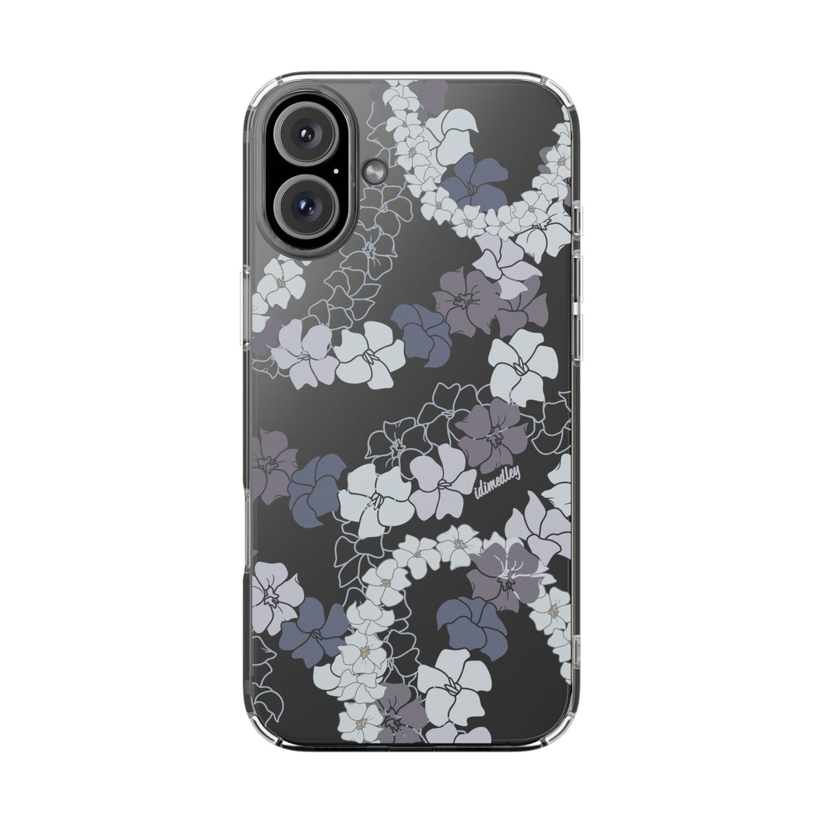 Puakenikeni En Face Flower Leis (Blue and Purple) CLEAR Case