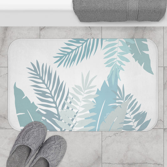 Bath Mat- Whispering Leaves in Blue