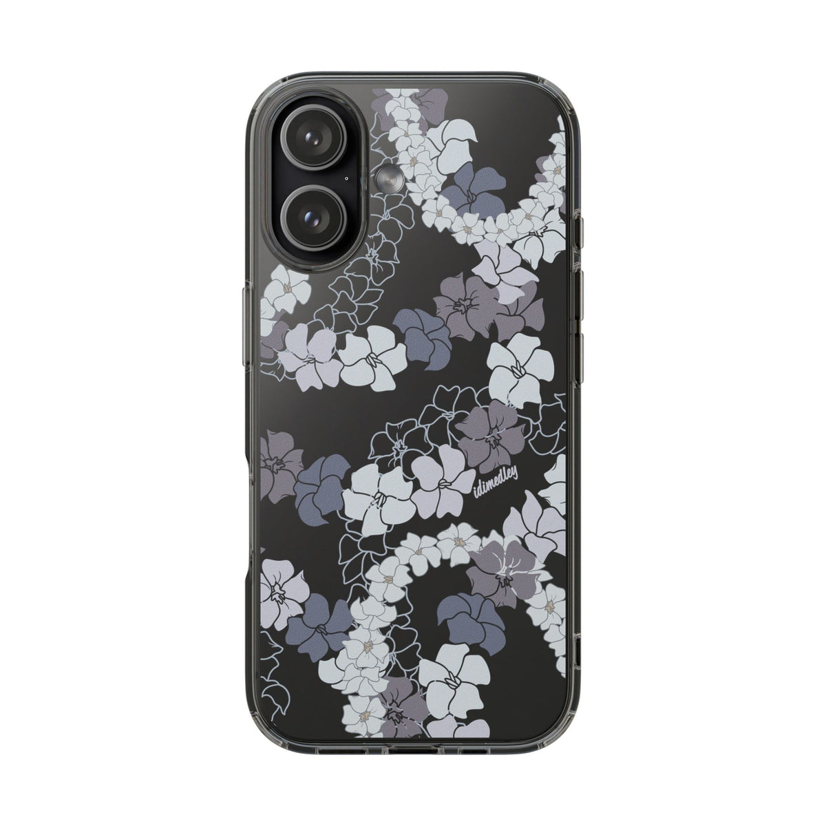Puakenikeni En Face Flower Leis (Blue and Purple) CLEAR Case