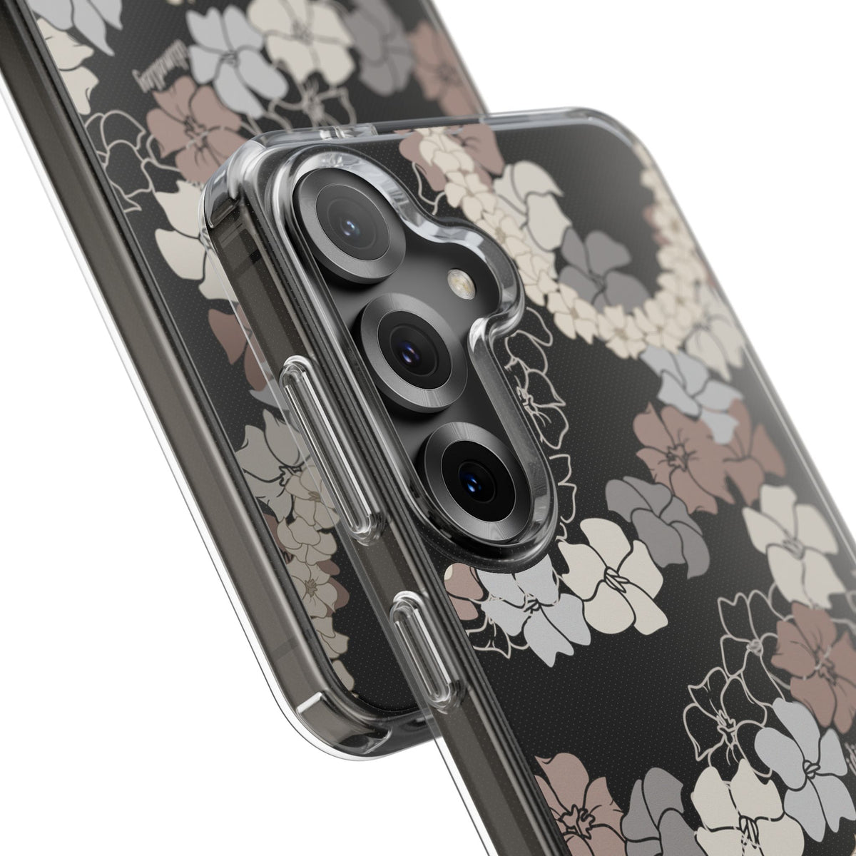 Puakenikeni En Face Flower Leis (Brown and Gray Neutrals) CLEAR Case