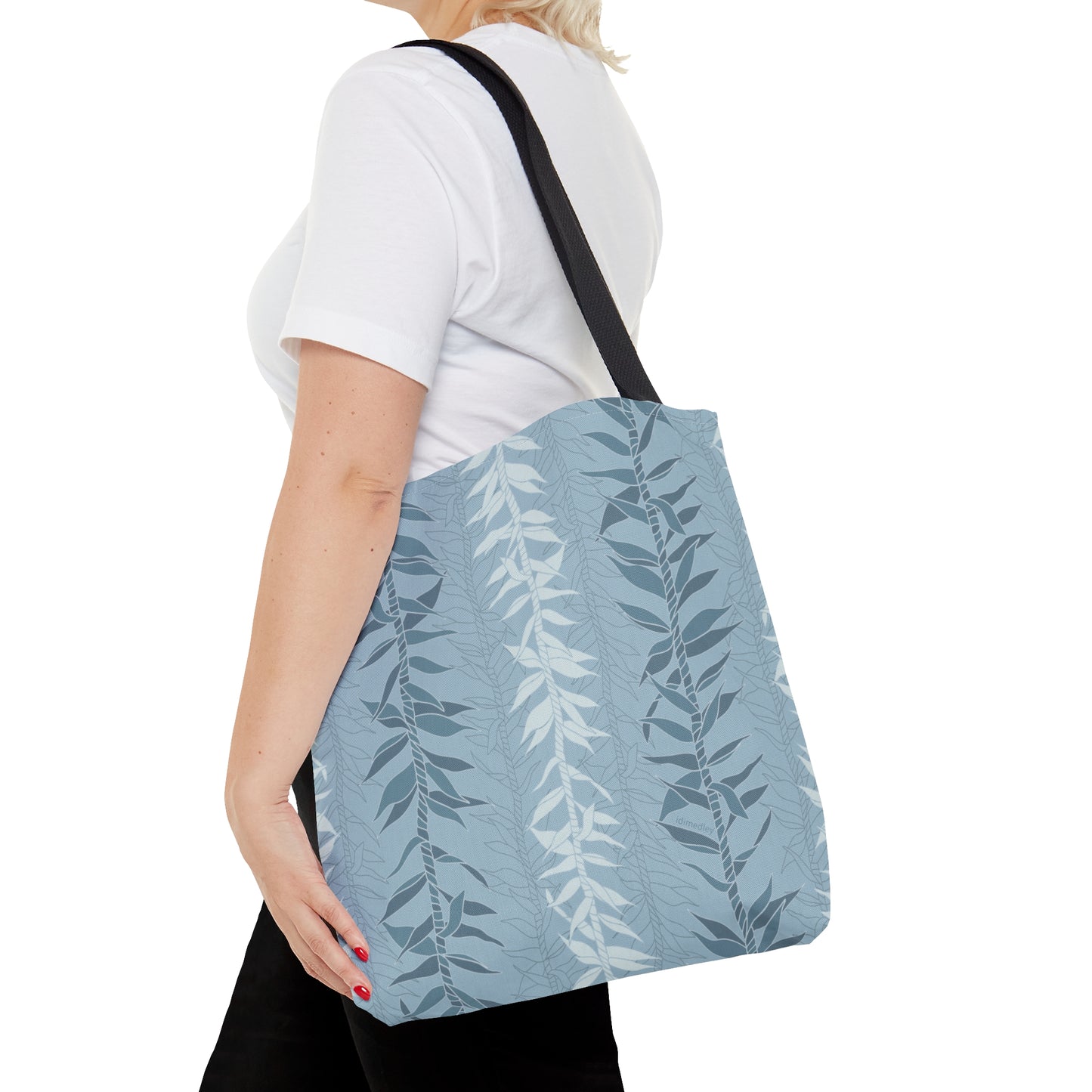 Tote bag- Ti Leaf Lucky Leis (Steel Blue)