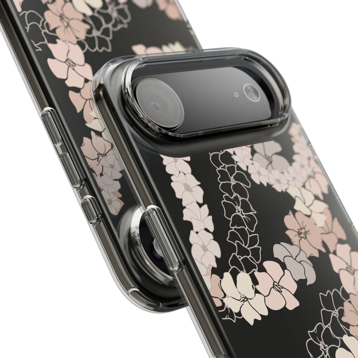 Puakenikeni En Face Flower Leis (Peachy Pinks) CLEAR Case