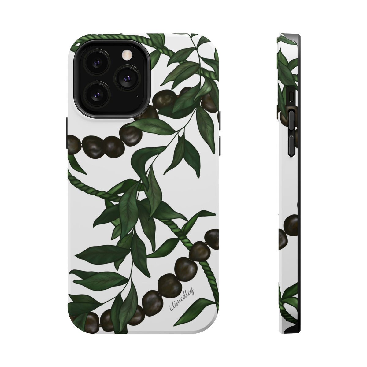 Kukui Nut, Maile, Ti Leaf Lei (White), MAGSAFE