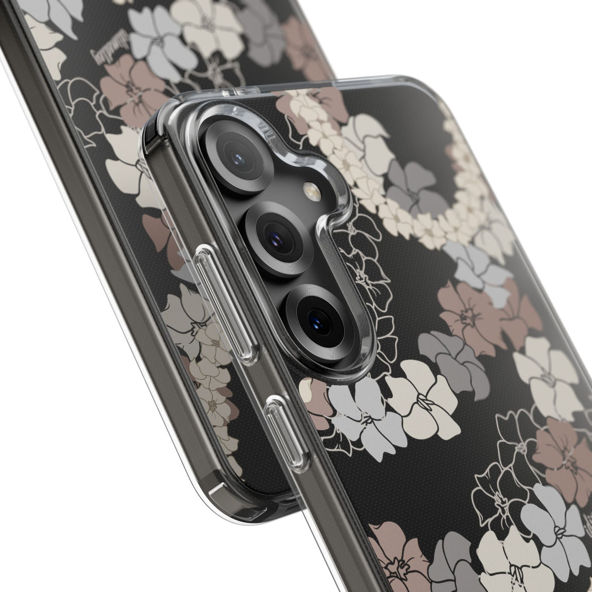 Puakenikeni En Face Flower Leis (Brown and Gray Neutrals) CLEAR Case