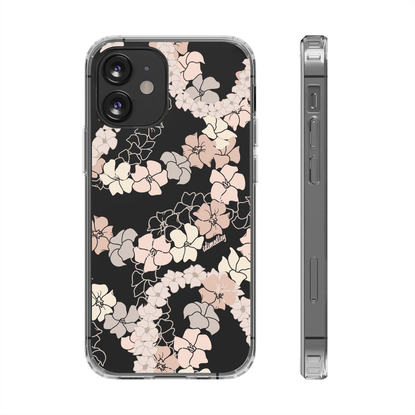 Puakenikeni En Face Flower Leis (Peachy Pinks) CLEAR Case
