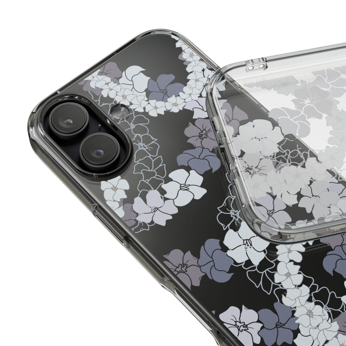 Puakenikeni En Face Flower Leis (Blue and Purple) CLEAR Case