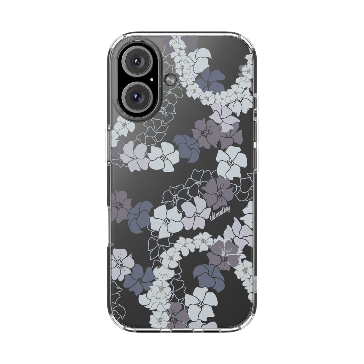 Puakenikeni En Face Flower Leis (Blue and Purple) CLEAR Case