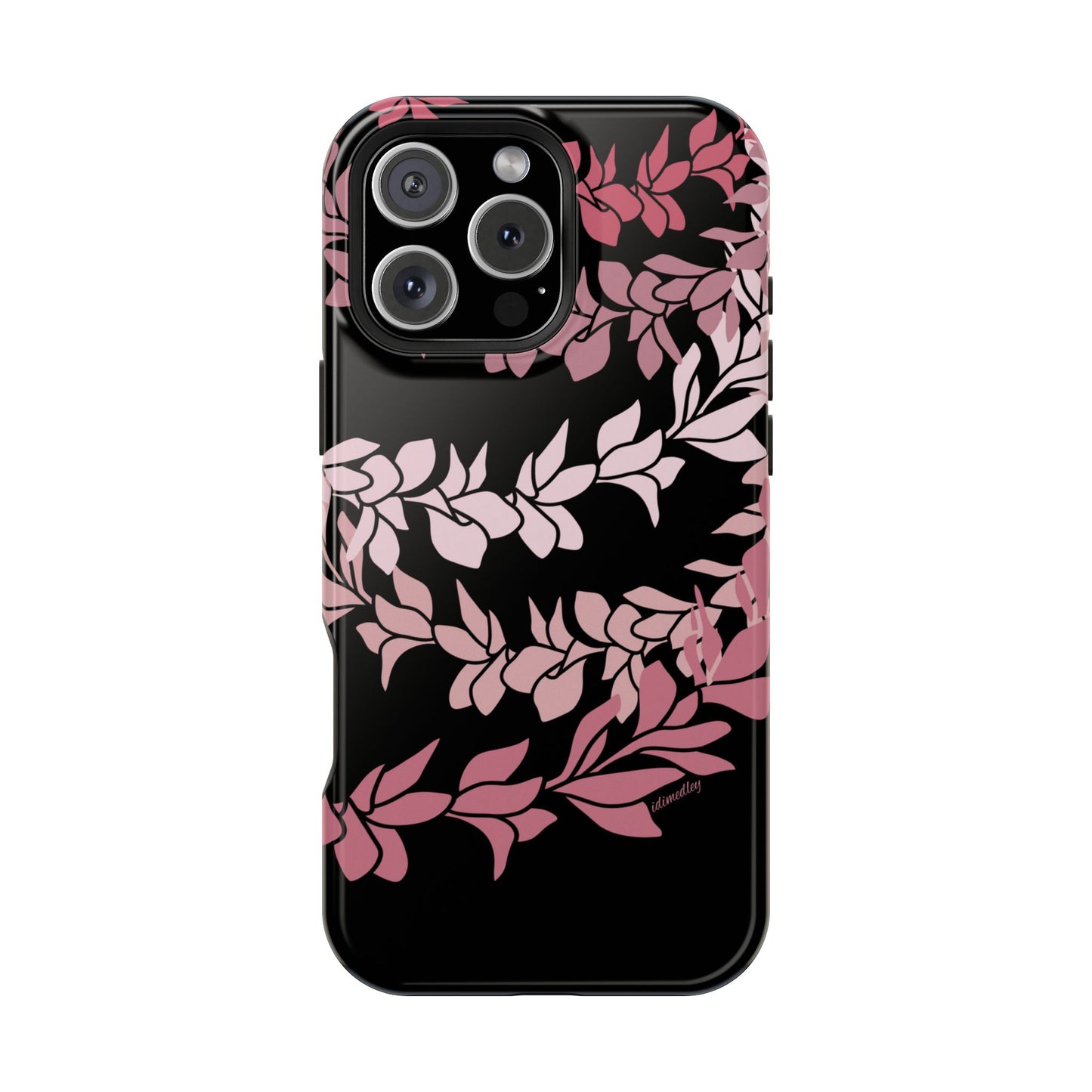 Plumeria Leis in Color Me Pinks (Black)