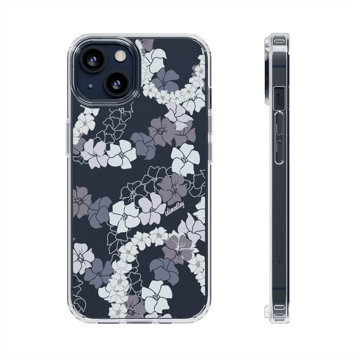 Puakenikeni En Face Flower Leis (Blue and Purple) CLEAR Case