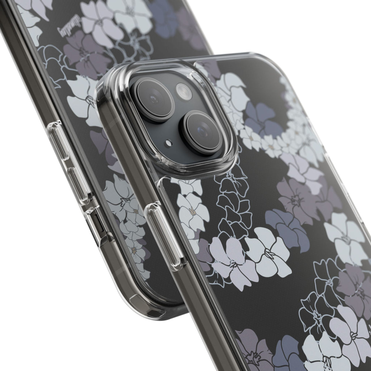 Puakenikeni En Face Flower Leis (Blue and Purple) CLEAR Case