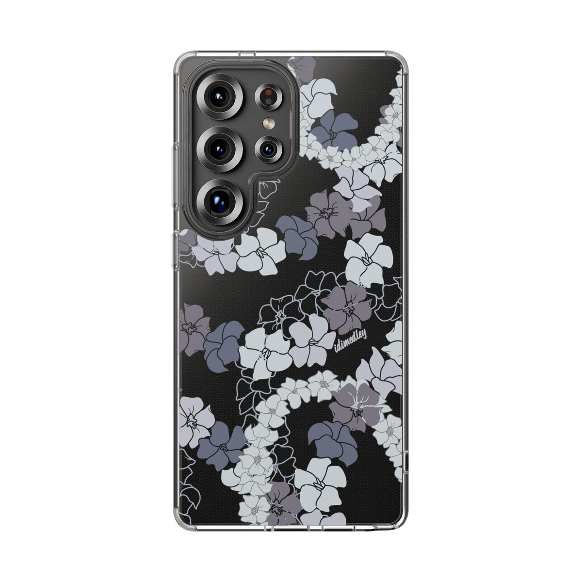 Puakenikeni En Face Flower Leis (Blue and Purple) CLEAR Case