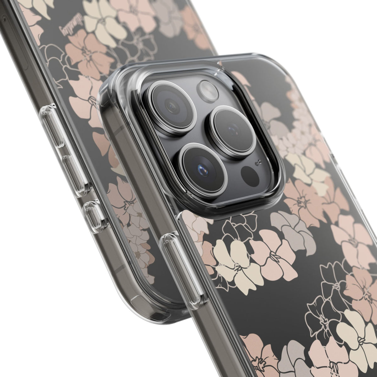 Puakenikeni En Face Flower Leis (Peachy Pinks) CLEAR Case