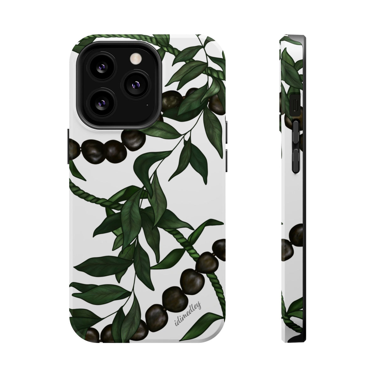 Kukui Nut, Maile, Ti Leaf Lei (White), MAGSAFE