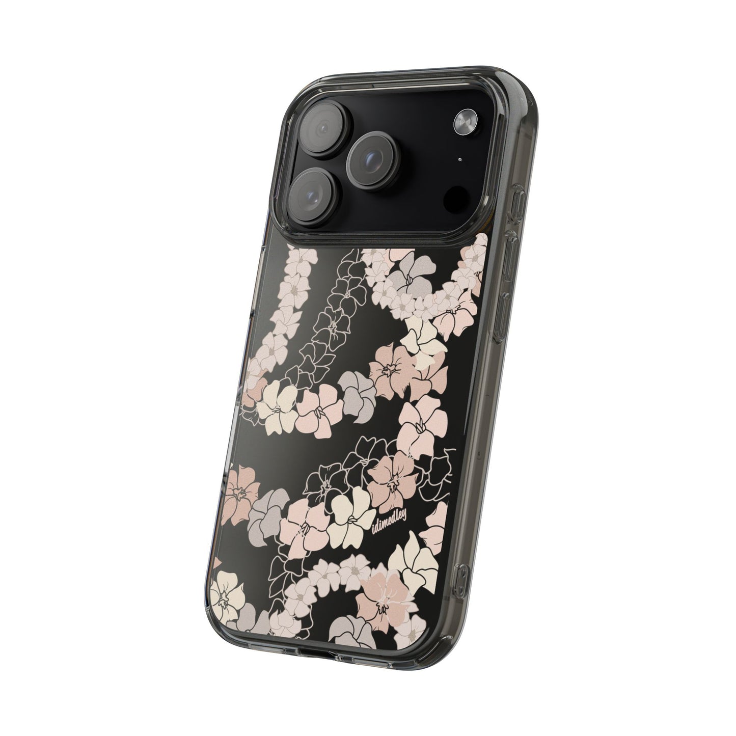 Puakenikeni En Face Flower Leis (Peachy Pinks) CLEAR Case