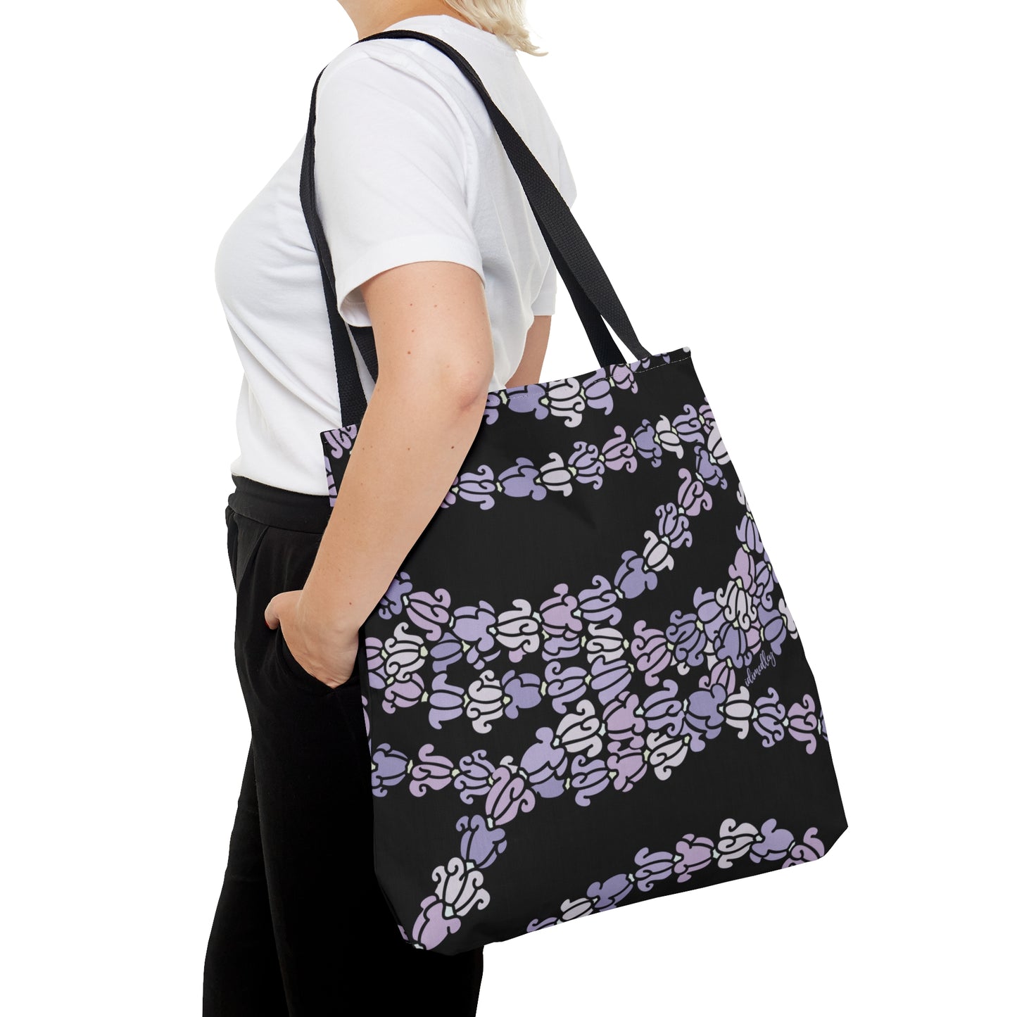 Tote bag- Crown Flower Melodies (Black)