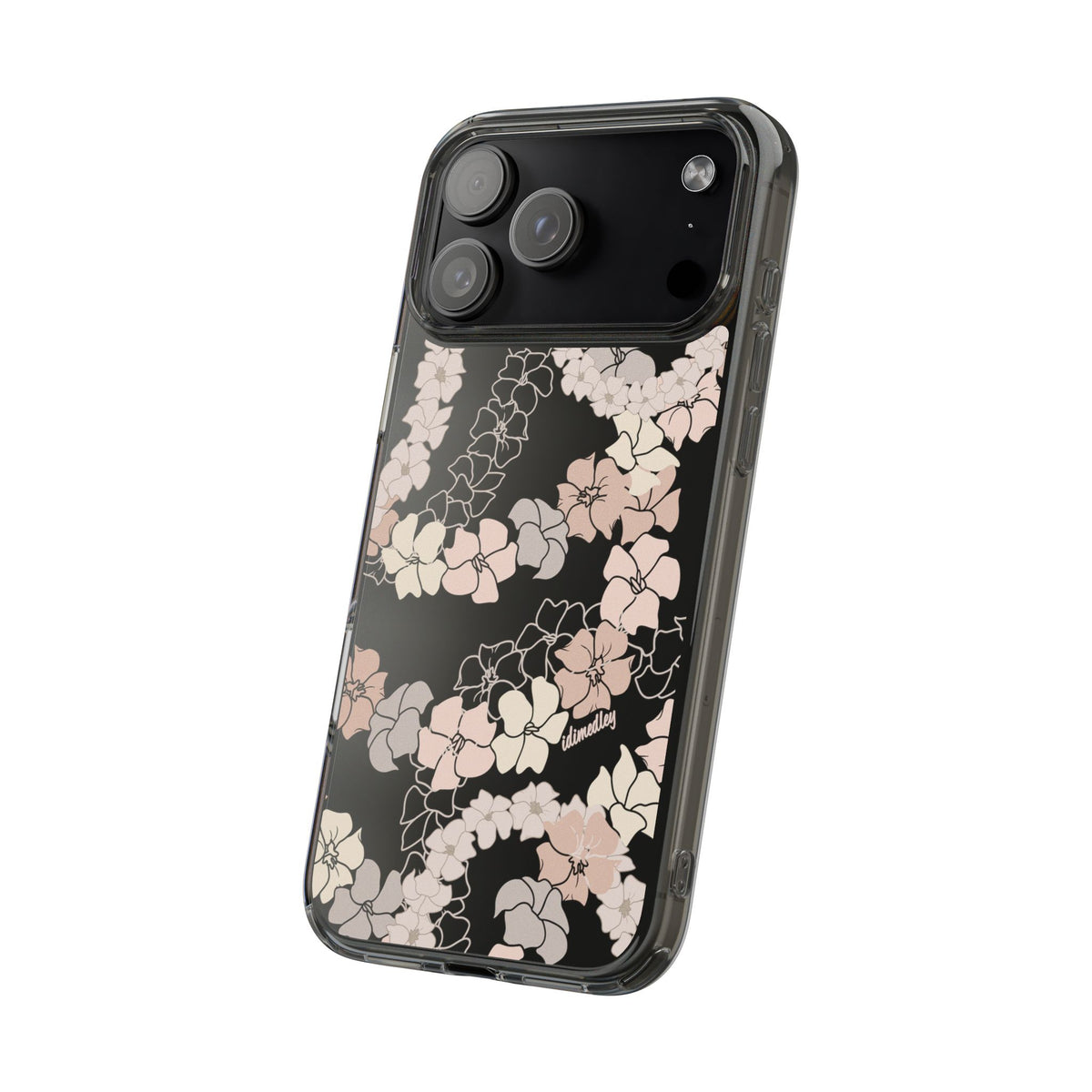 Puakenikeni En Face Flower Leis (Peachy Pinks) CLEAR Case